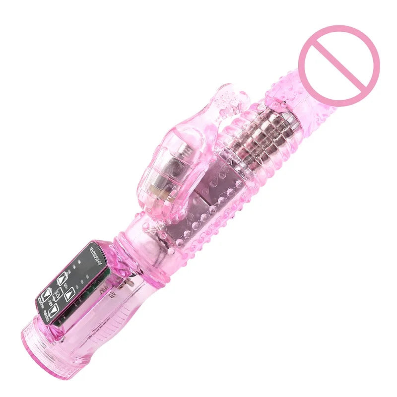 Massageador Feminino Recarregável Duplo com Rotação 360°