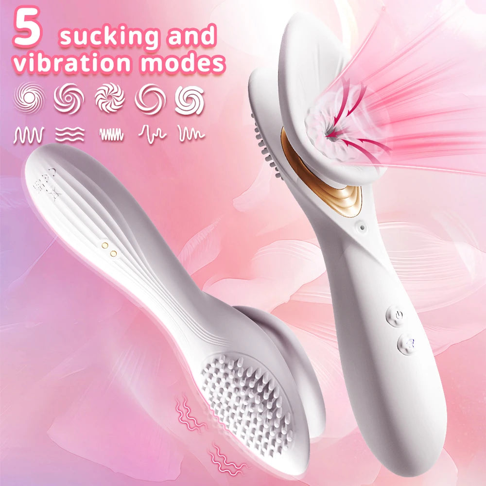 Vibrador oral 2 em 1 com sucção