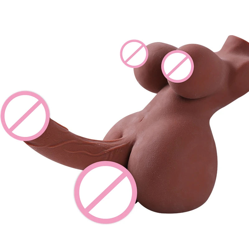 Boneco Anatômico Realista 3 em 1 para Massagem Íntima – Modelo Unissex com Estrutura Premium