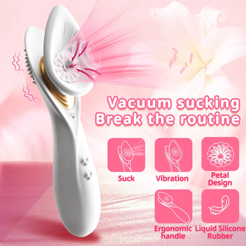 Vibrador oral 2 em 1 com sucção