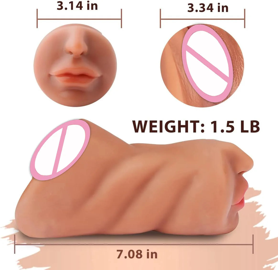 Massageador Masculino 3 em 1 em Silicone com Design Anatômico e Textura Interna
