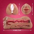 Massageador Masculino 3 em 1 em Silicone com Design Anatômico e Textura Interna