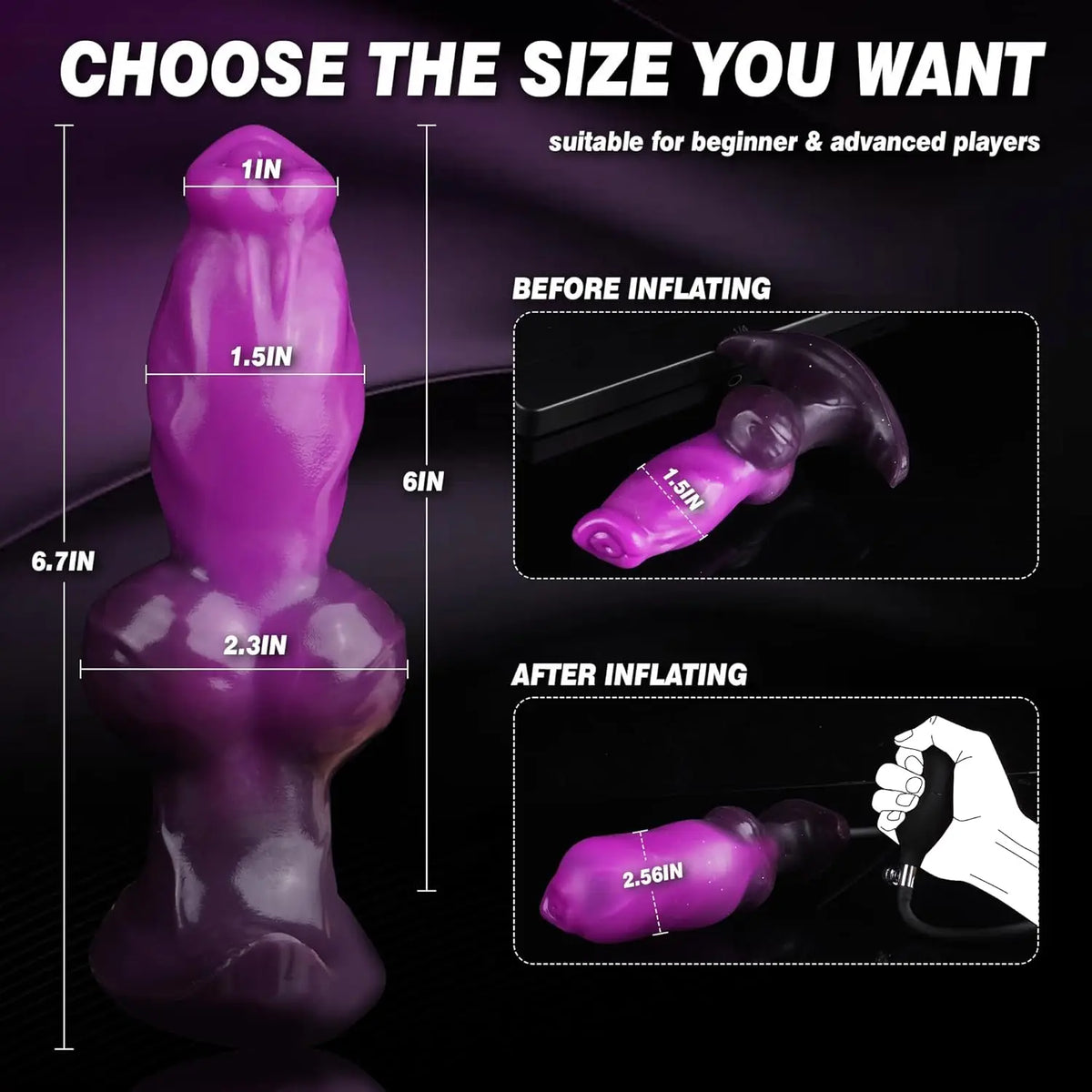 Massageador Anatômico Inflável com Ventosa – Design Fantasy