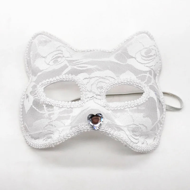 Máscara Feminina de Renda Gatinha/Raposa