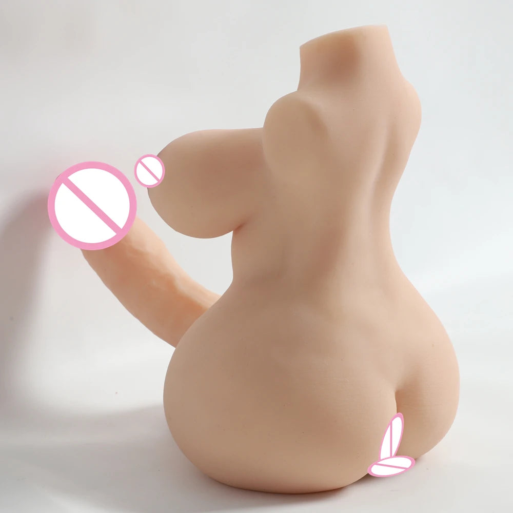 Boneco Anatômico Realista 3 em 1 para Massagem Íntima – Modelo Unissex com Estrutura Premium