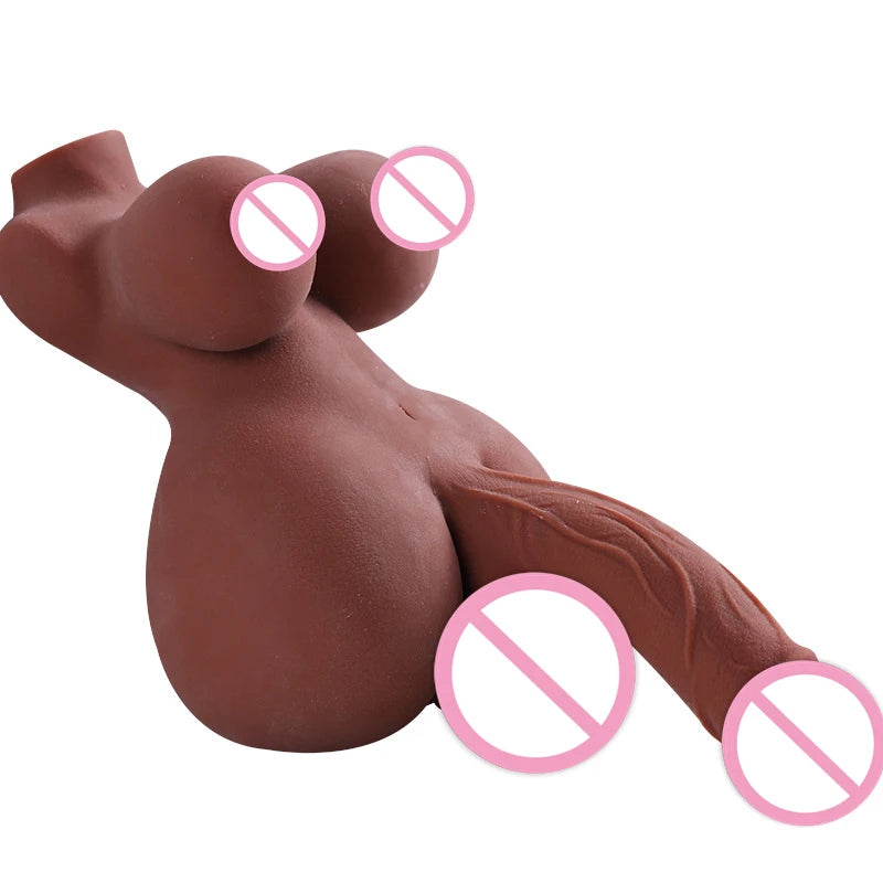 Boneco Anatômico Realista 3 em 1 para Massagem Íntima – Modelo Unissex com Estrutura Premium