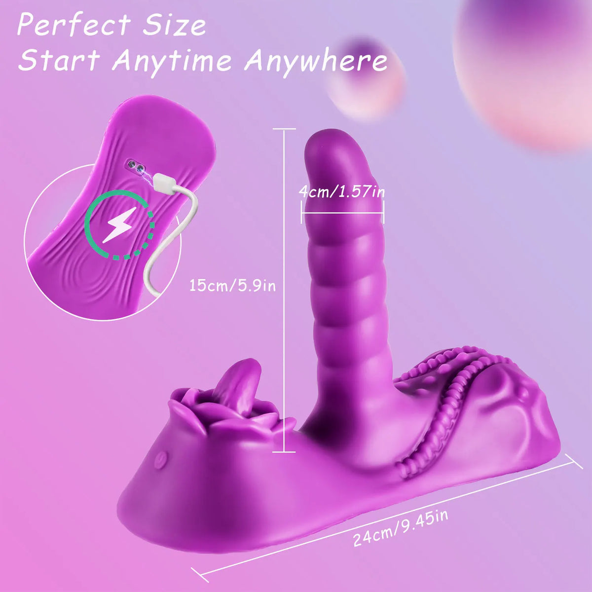 Vibrador automático com impulso e vibração.