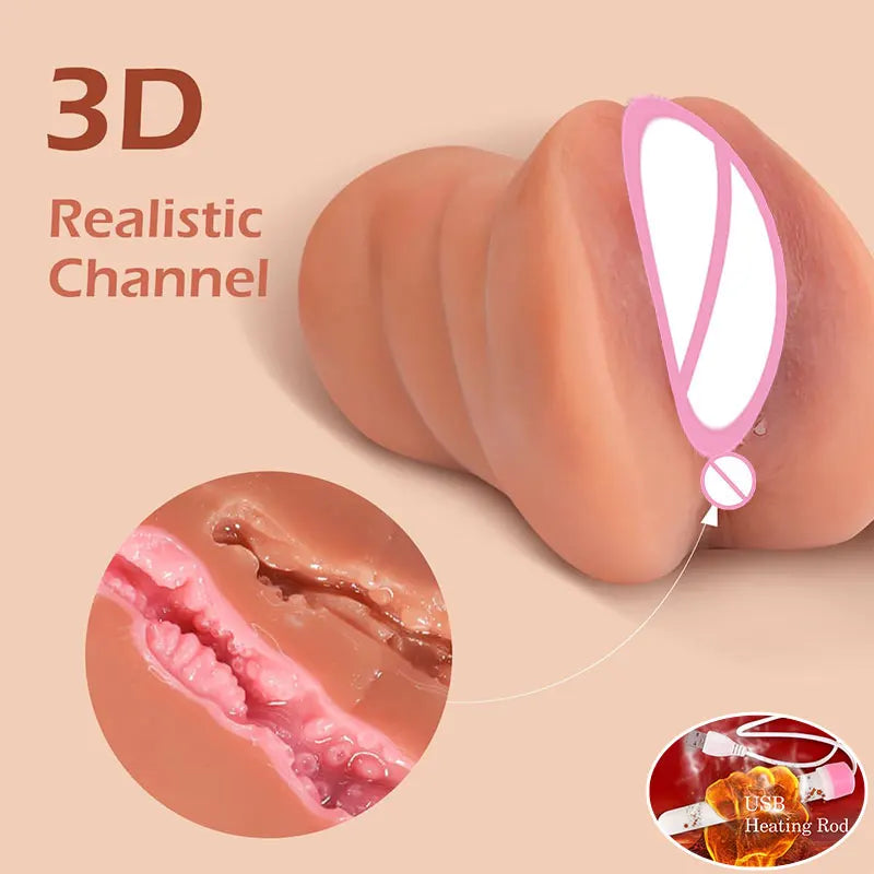 Massageador Masculino 3 em 1 em Silicone com Design Anatômico e Textura Interna