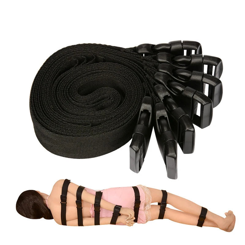 Kit bondage 7 Peças com Cordas e Algemas Ajustáveis