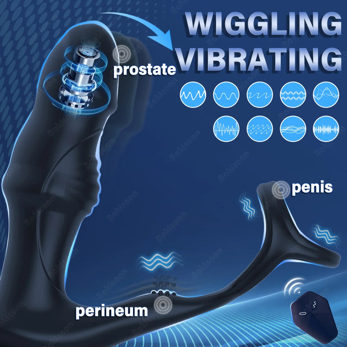 Massageador de próstata Bokisoon, vibrador anal.