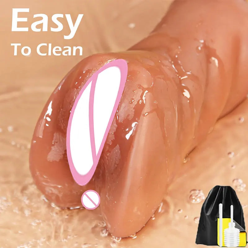 Massageador Masculino 3 em 1 em Silicone com Design Anatômico e Textura Interna