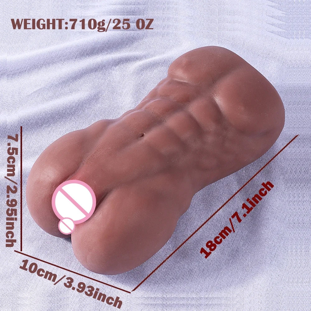 Massageador Masculino Premium com Duplo Canal Anatômico, Textura Interna