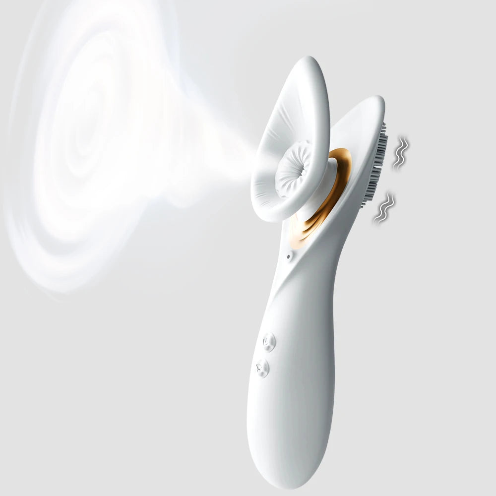 Vibrador oral 2 em 1 com sucção