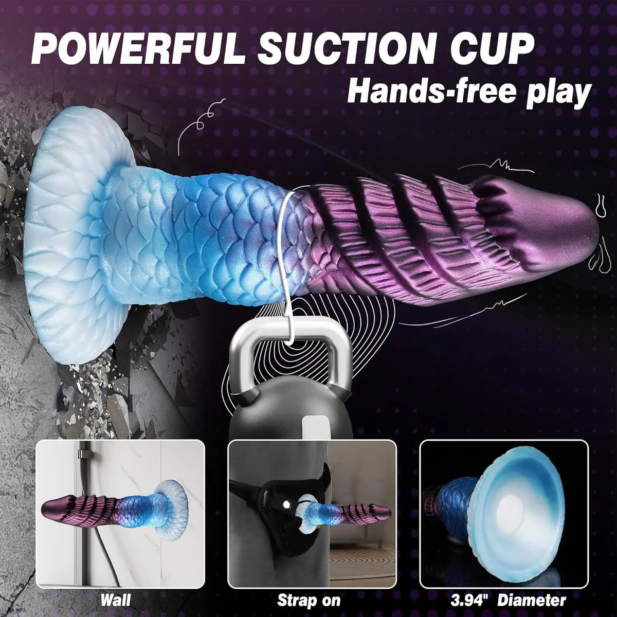 Massageador Anatômico Inflável com Ventosa – Design Fantasy