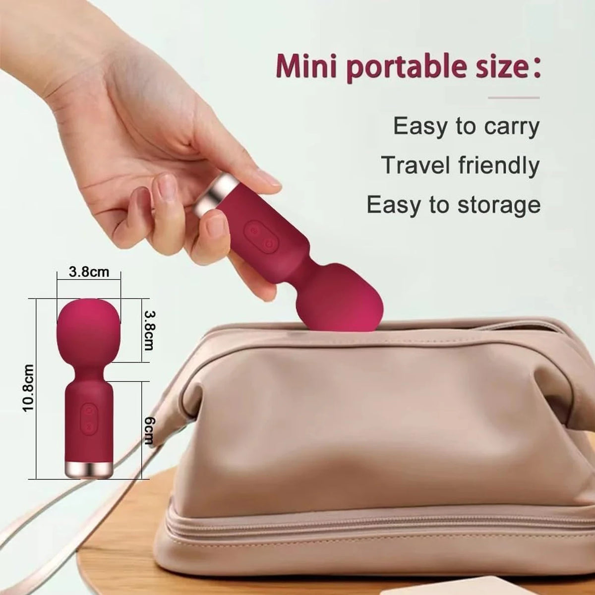 Mini Massageador Feminino Recarregável para Estimulação Externa e Interna com Vibração