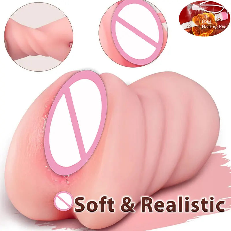 Massageador Masculino 3 em 1 em Silicone com Design Anatômico e Textura Interna