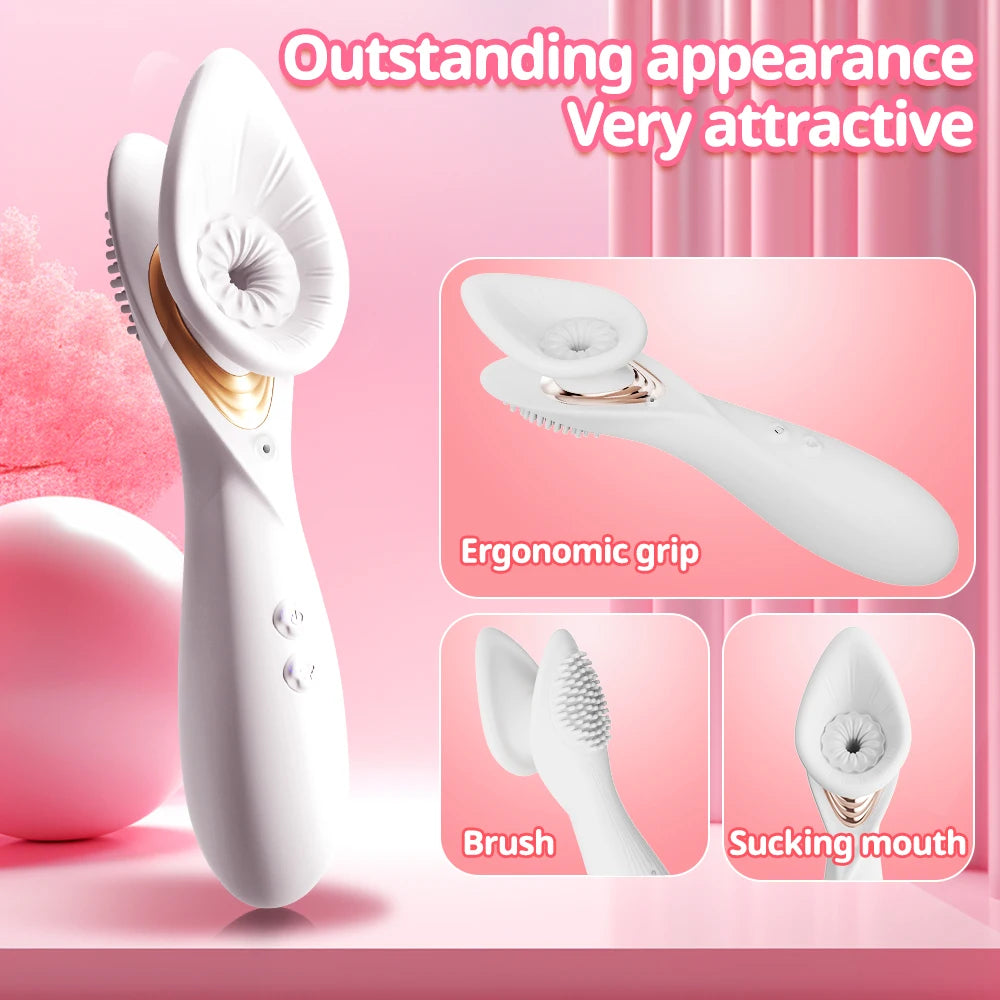 Vibrador oral 2 em 1 com sucção