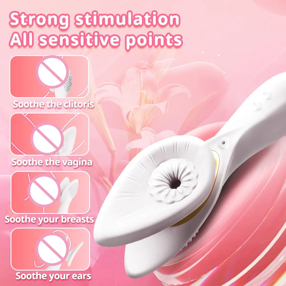 Vibrador oral 2 em 1 com sucção