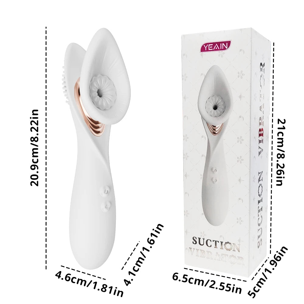 Vibrador oral 2 em 1 com sucção