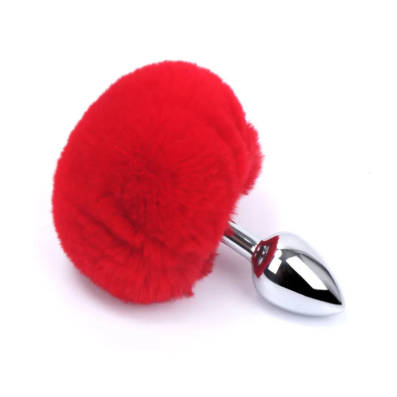 Plug Anal com Cauda de Coelho em Pelúcia