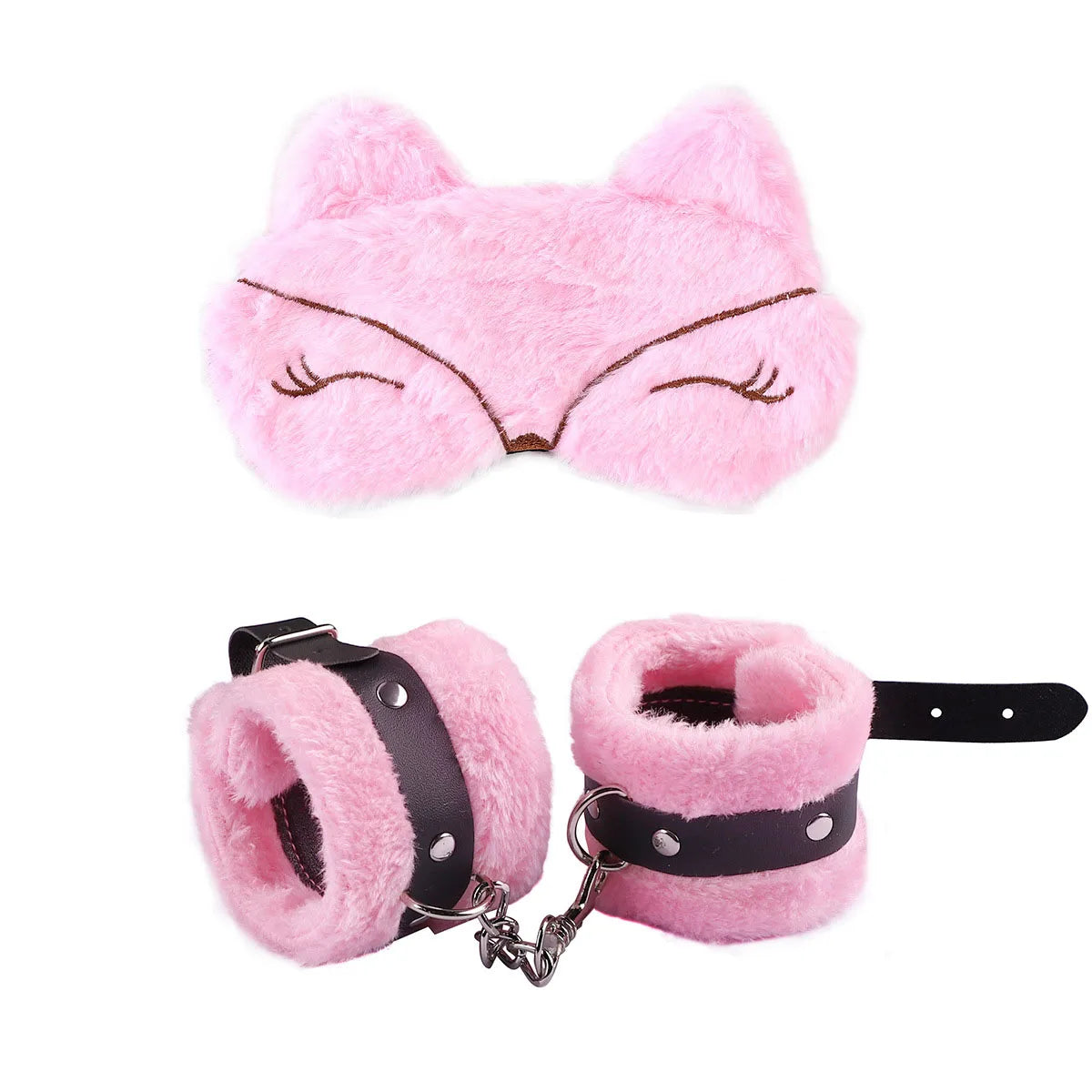 Kit Raposa com Algemas Acolchoadas e Venda para os Olhos