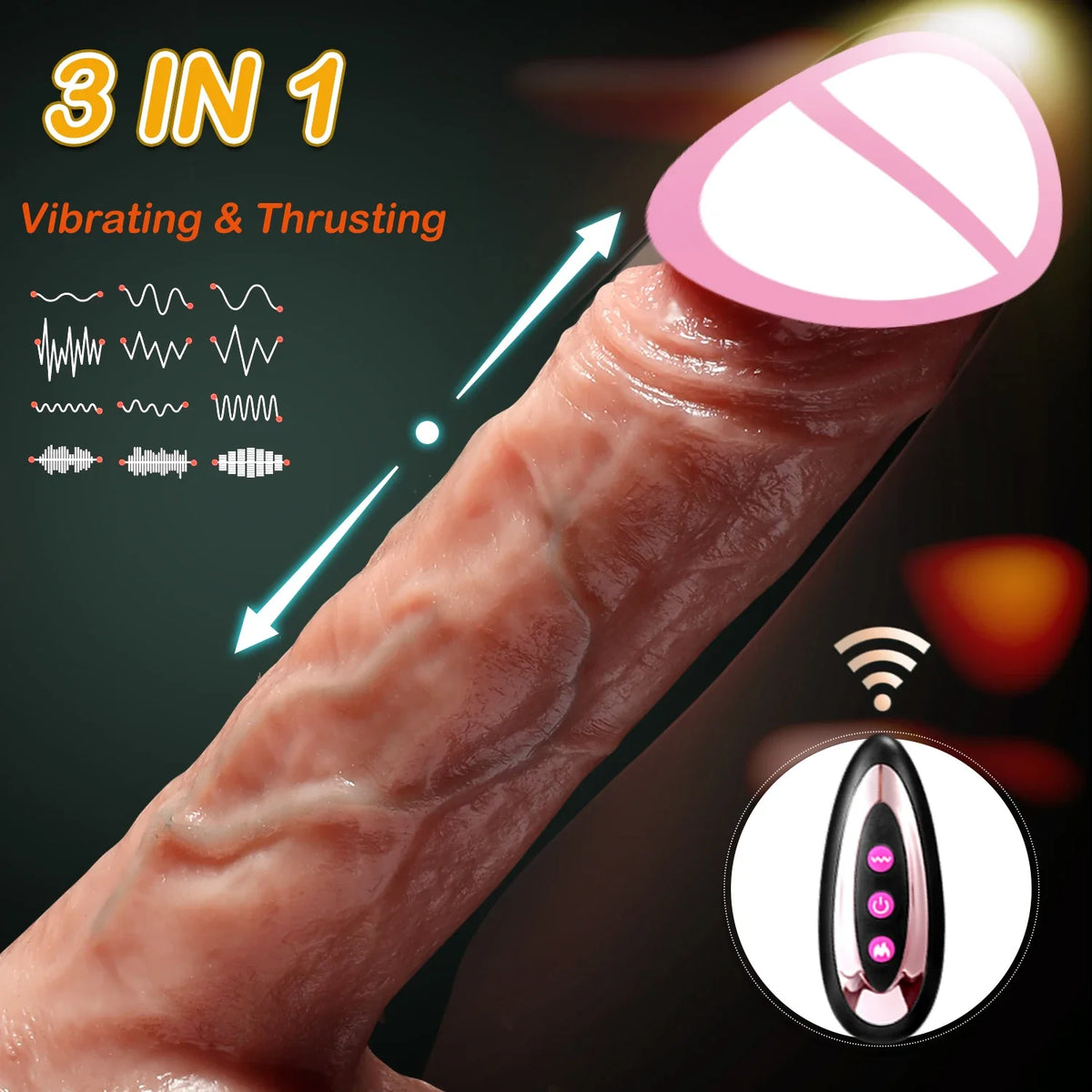 Massageador Anatômico Recarregável com Vibração, Controle de Intensidade e Design Telescópico Premium
