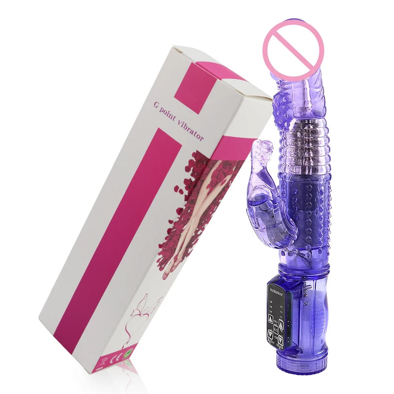 Massageador Feminino Recarregável Duplo com Rotação 360°