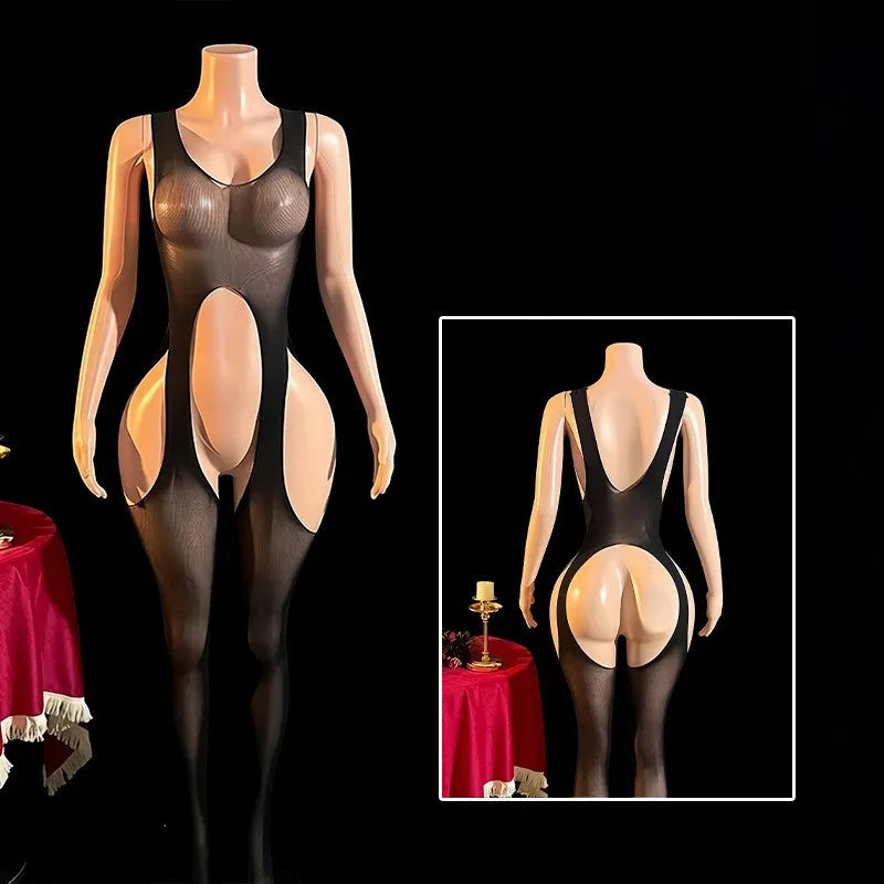 Body Sensual com Transparência e Abertura Íntima