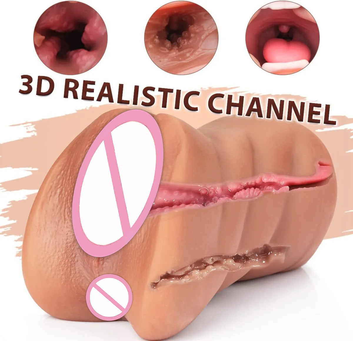 Massageador Masculino 3 em 1 em Silicone com Design Anatômico e Textura Interna